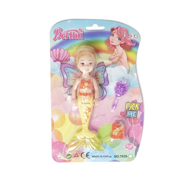 Jouet poup&eacute;e sir&egrave;ne avec 2 accessoires