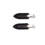 Lot de 2 barrettes &agrave; cheveux plates clic-clac noir et dor&eacute;