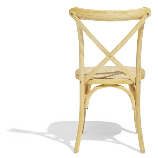 Chaise empilable Juliette dos crois&eacute; 46x52x89cm bois naturel