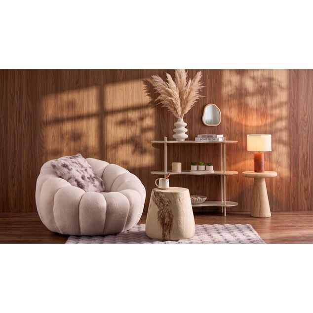 &Eacute;tag&egrave;re Weavy bois blanc 3 niveaux 90xH82x30cm