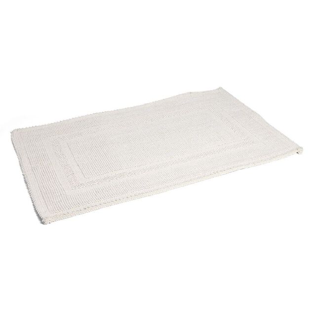 Tapis de bain 100% coton blanc uni 70x50cm