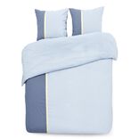 Parure de lit 2 personnes 240x220cm r&eacute;versible bleu clair et fonc&eacute;