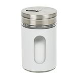 Sali&egrave;re et poivri&egrave;re en verre et m&eacute;tal, set duo noir et blanc