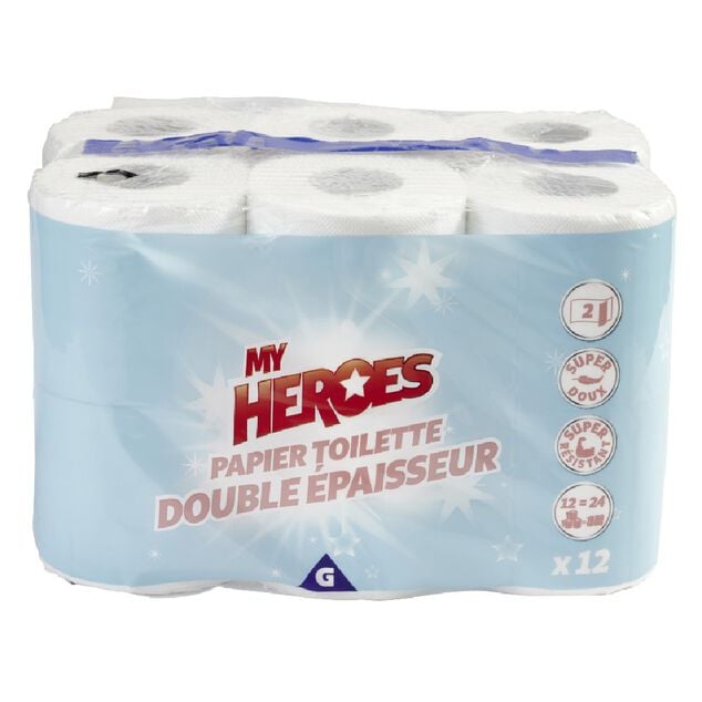 Papier toilette double &eacute;paisseur x 12