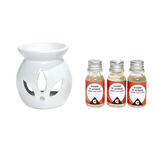 Set de br&ucirc;leur et 3 huiles essentielles - 4 parfums