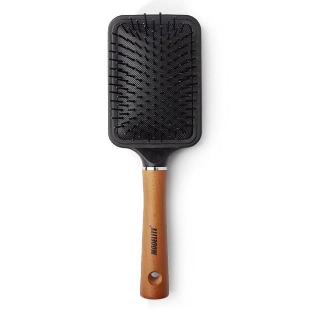 Brosse &agrave; cheveux pneumatique d&eacute;m&ecirc;lage et massage PVC et bois