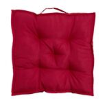 Coussin de sol assise carr&eacute;e matelass&eacute;e rouge 45x45cm