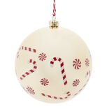 Boule de No&euml;l &agrave; suspendre en plastique d&eacute;cor&eacute; &Oslash;8cm (3 mod&egrave;les)