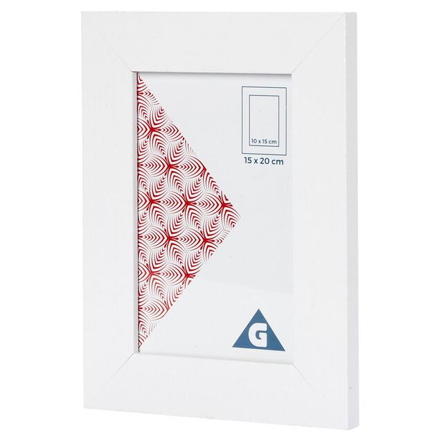 Cadre photo bois blanc 15x20cm pour photo 10x15cm