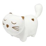 Peluche kawaii chat blanc et doré L13cm