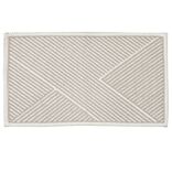 Tapis salle de bain coton relief rayure beige 80x50cm