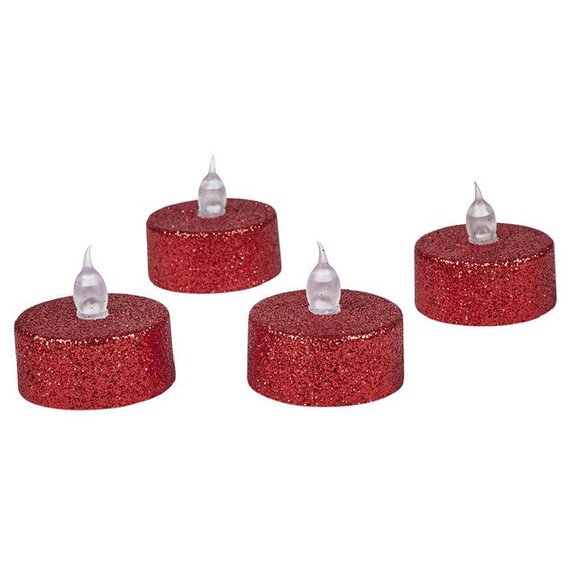 Bougie lumineuse rouge No&euml;l x4