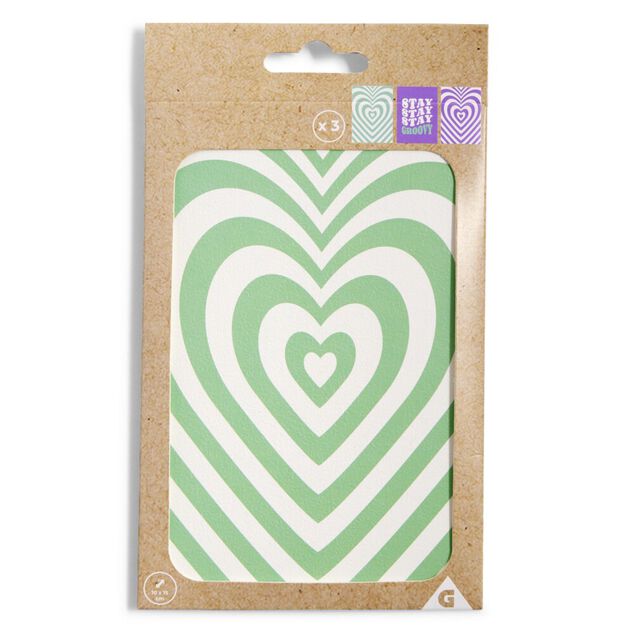 Lot de 3 affiches papier vert et violet 10x15cm