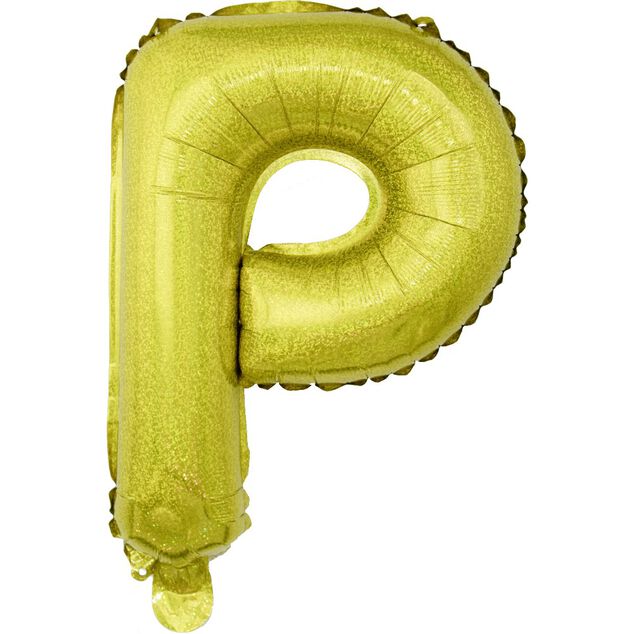 Ballon forme lettre P aluminium (2 modèles doré ou argenté)