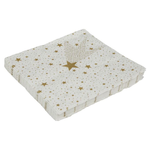 Serviette en papier motif &eacute;toiles dor&eacute;es x20