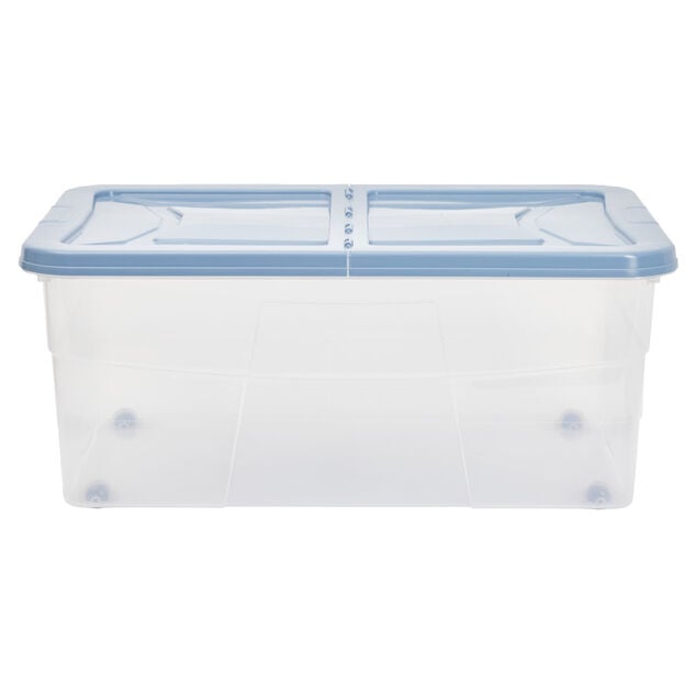 Box dessous de lit bleu 45L