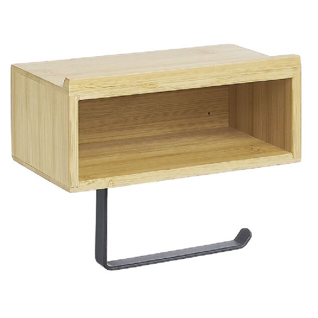 D&eacute;rouleur papier WC avec support t&eacute;l&eacute;phone en bambou