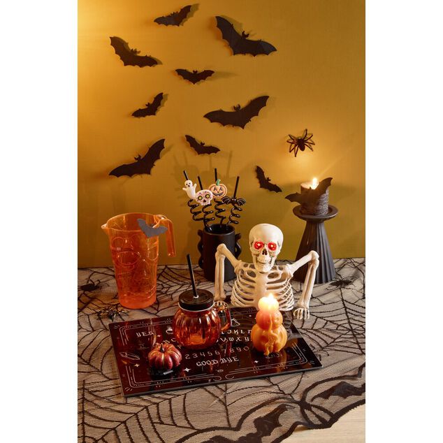 D&eacute;coration murale Halloween x30 chauve-souris papier noir