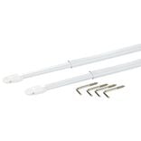 Tringle de vitrage Extensible 50-80 cm m&eacute;tal blanc x2
