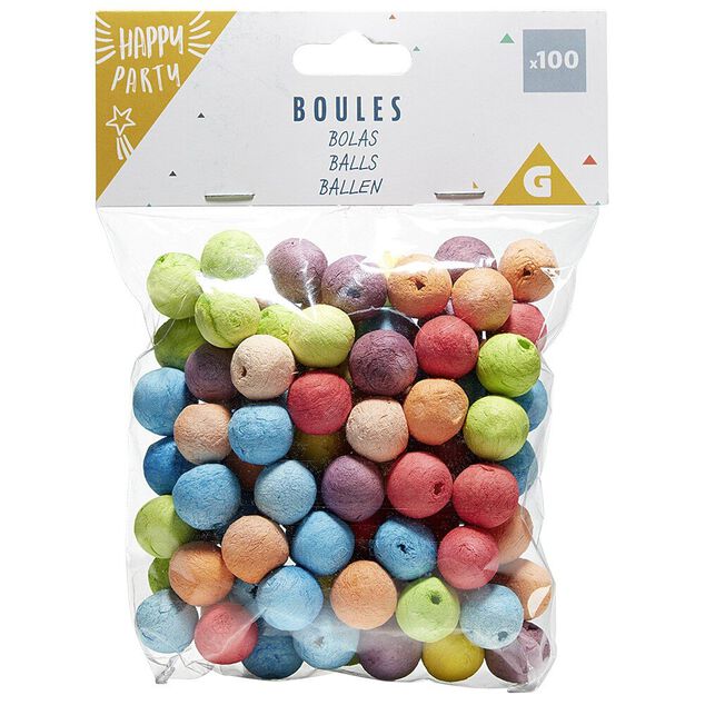 Boule de papier pour sarbacane festive x100