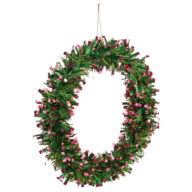 Couronne Noël artificielle vert/doré ou vert/rouge Ø30cm