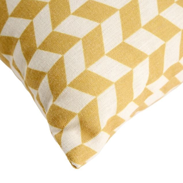 Coussin carr&eacute; motif chevron bicolore 45x45cm (2 mod&egrave;les jaune ou bleu)