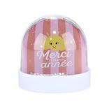 Boule &agrave; neige paillettes Merci pour cette ann&eacute;e blanc