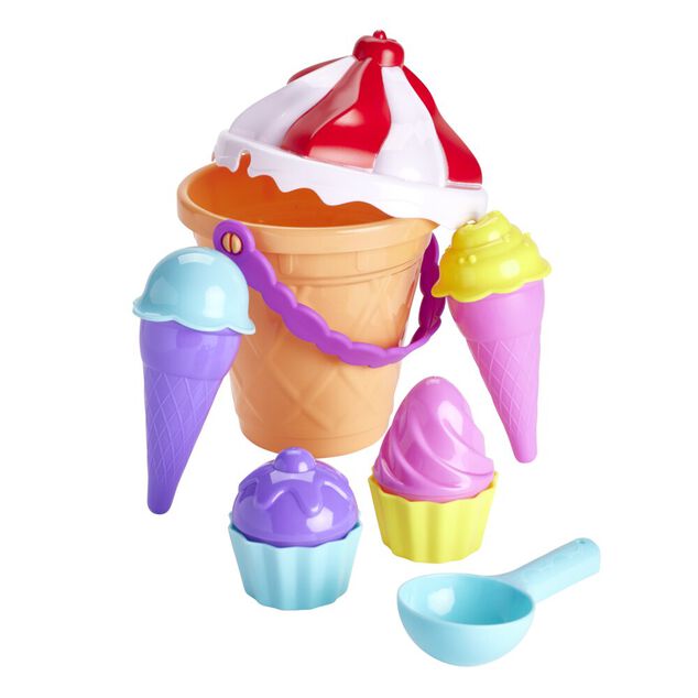 Seau de plage glacier enfant plastique &Oslash;17xH23,5 (11 pi&egrave;ces)