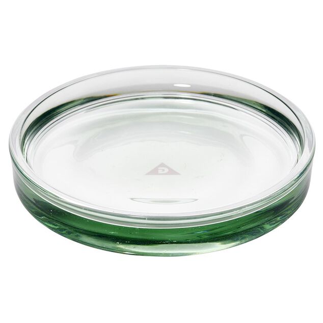 Porte-savon en verre transparent vert &Oslash;8xH1,8cm