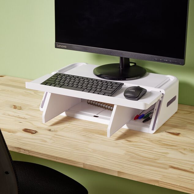 Organiseur de bureau 48x30x13cm polystyr&egrave;ne blanc