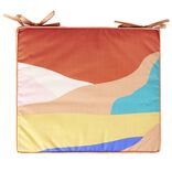 Galette de chaise rectangulaire Oxford motif abstrait multicolore 37x43cm