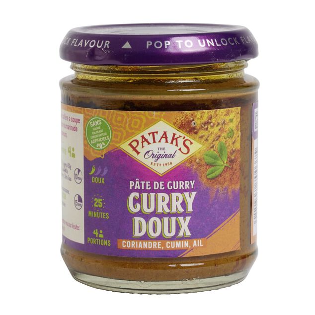 P&acirc;te de curry doux Patak's pot 165gr