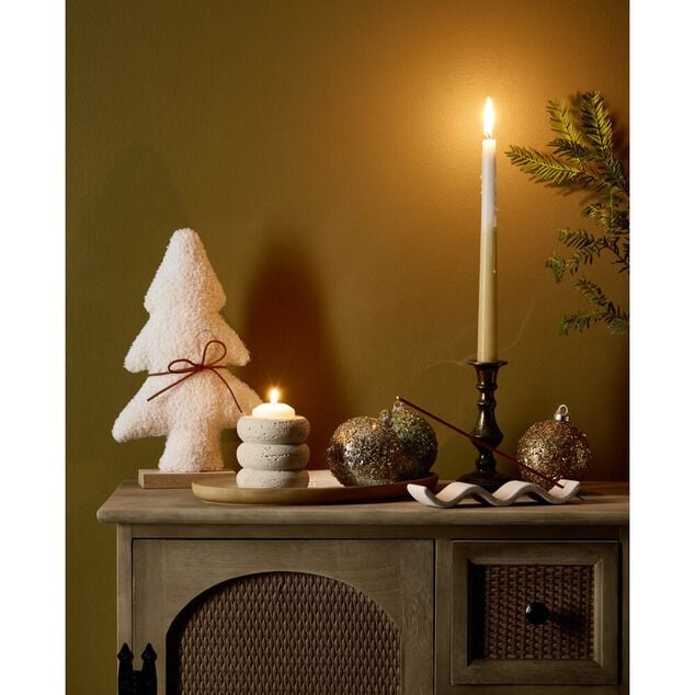 Sapin de No&euml;l &agrave; poser effet bouclette H30cm (3 mod&egrave;les)