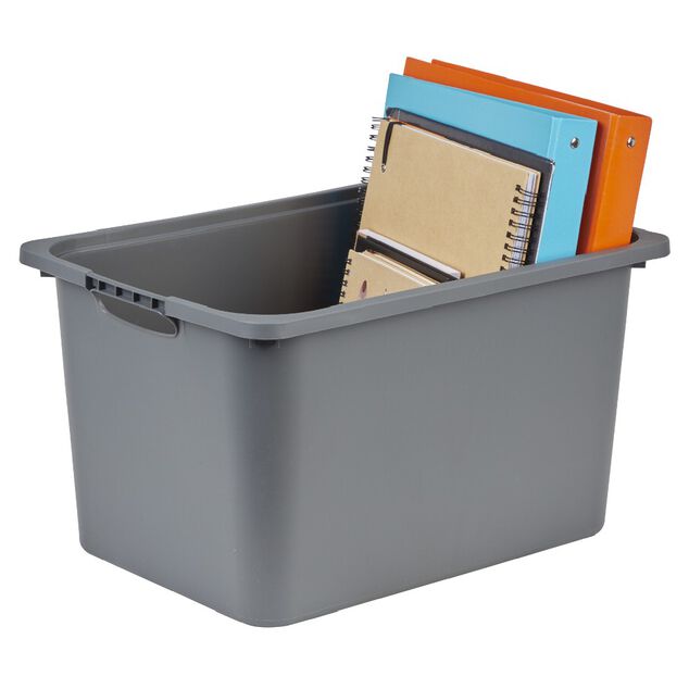 Bac plastique gris 40x29,8xH22,8cm
