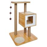 Arbre à chat 2 niveaux marron H84,5 cm