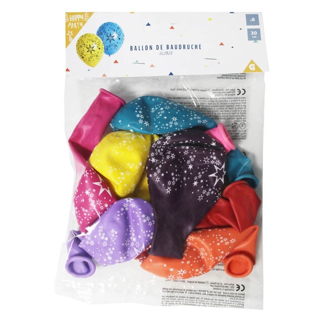 Ballon de baudruche design &eacute;toiles x8