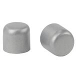 Embout tringle &agrave; rideau &Oslash;16 mm m&eacute;tal forme arrondie gris mat x2