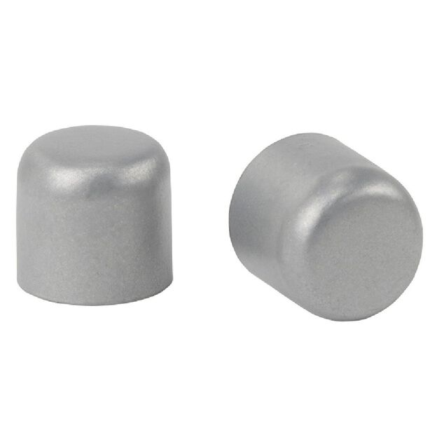 Embout tringle &agrave; rideau &Oslash;16 mm m&eacute;tal forme arrondie gris mat x2