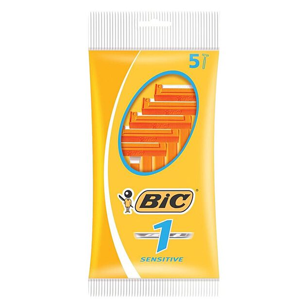 Rasoir x5 Bic Sensitive jaune 1 lame
