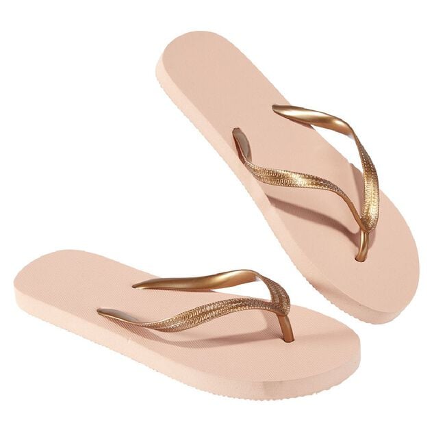 Tongs Femme plastique rose bride dor&eacute; 36/37