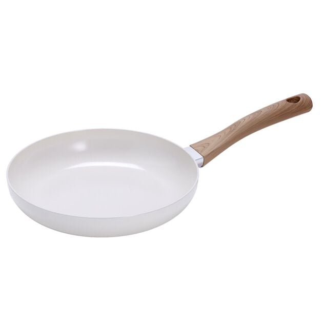 Po&ecirc;le anti adh&eacute;sive tous feux manche effet bois &Oslash;24cm (2 mod&egrave;les)