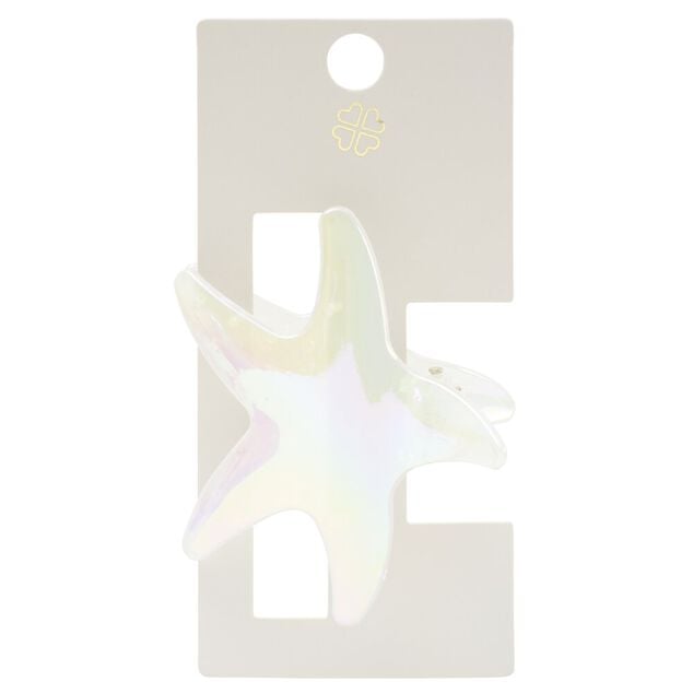 Pince cheveux coquillage blanc nacr&eacute; L6cm