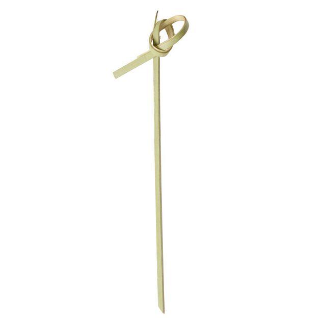 Pique ap&eacute;ritif bambou x40 extr&eacute;mit&eacute; nou&eacute;e H10,5cm