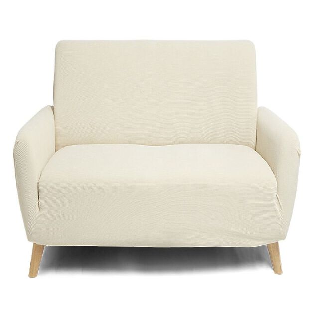 Prot&egrave;ge fauteuil extensible L90x145cm velours c&ocirc;tel&eacute; beige