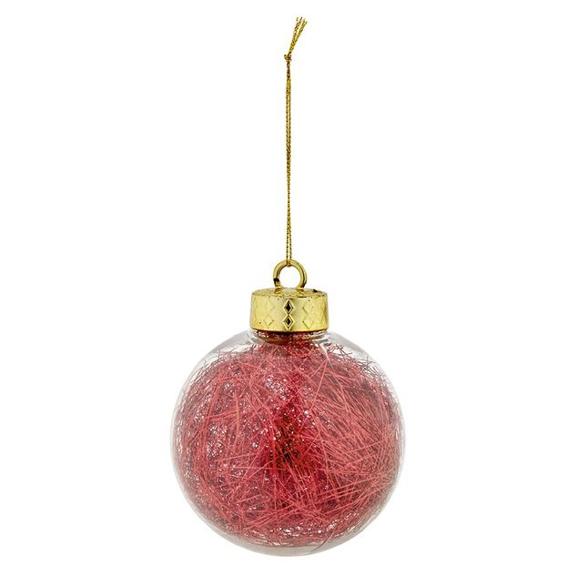 Boule de No&euml;l garnie de cheveux d'ange (4 mod&egrave;les)