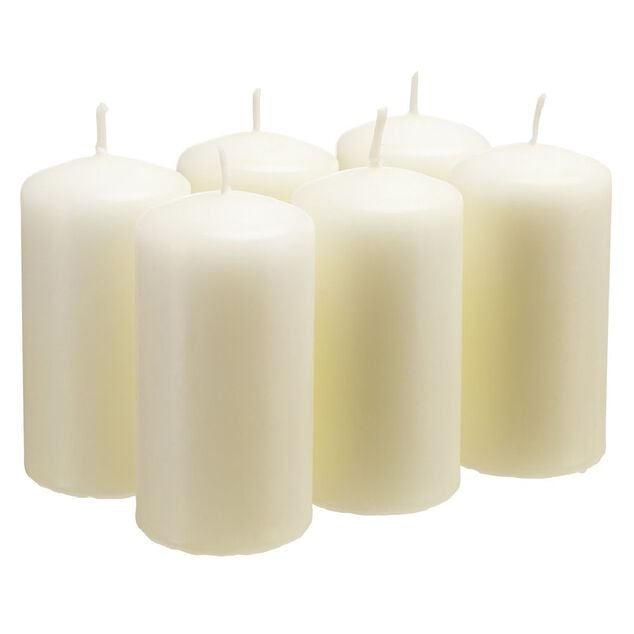 Bougie pilier blanche &Oslash;4xH8cm x6