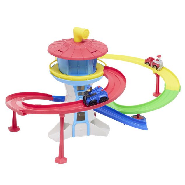 Tour de contr&ocirc;le Pat Patrouille 2 v&eacute;hicules inclus H35cm