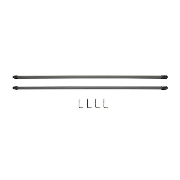 Tringle de vitrage Extensible 50-80 cm m&eacute;tal argent&eacute; x2