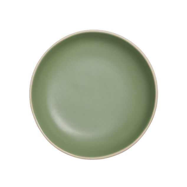 Assiette creuse en fa&iuml;ence vert &Oslash;20xH4cm