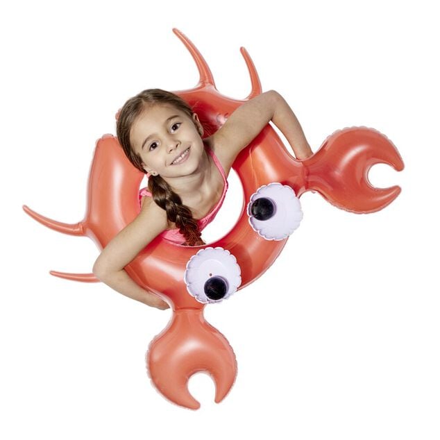 Bou&eacute;e ronde crabe gros yeux plastique rouge 76x68xH20cm